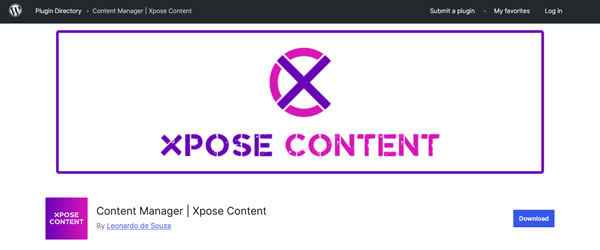 Xpose Content Official WordPress Page